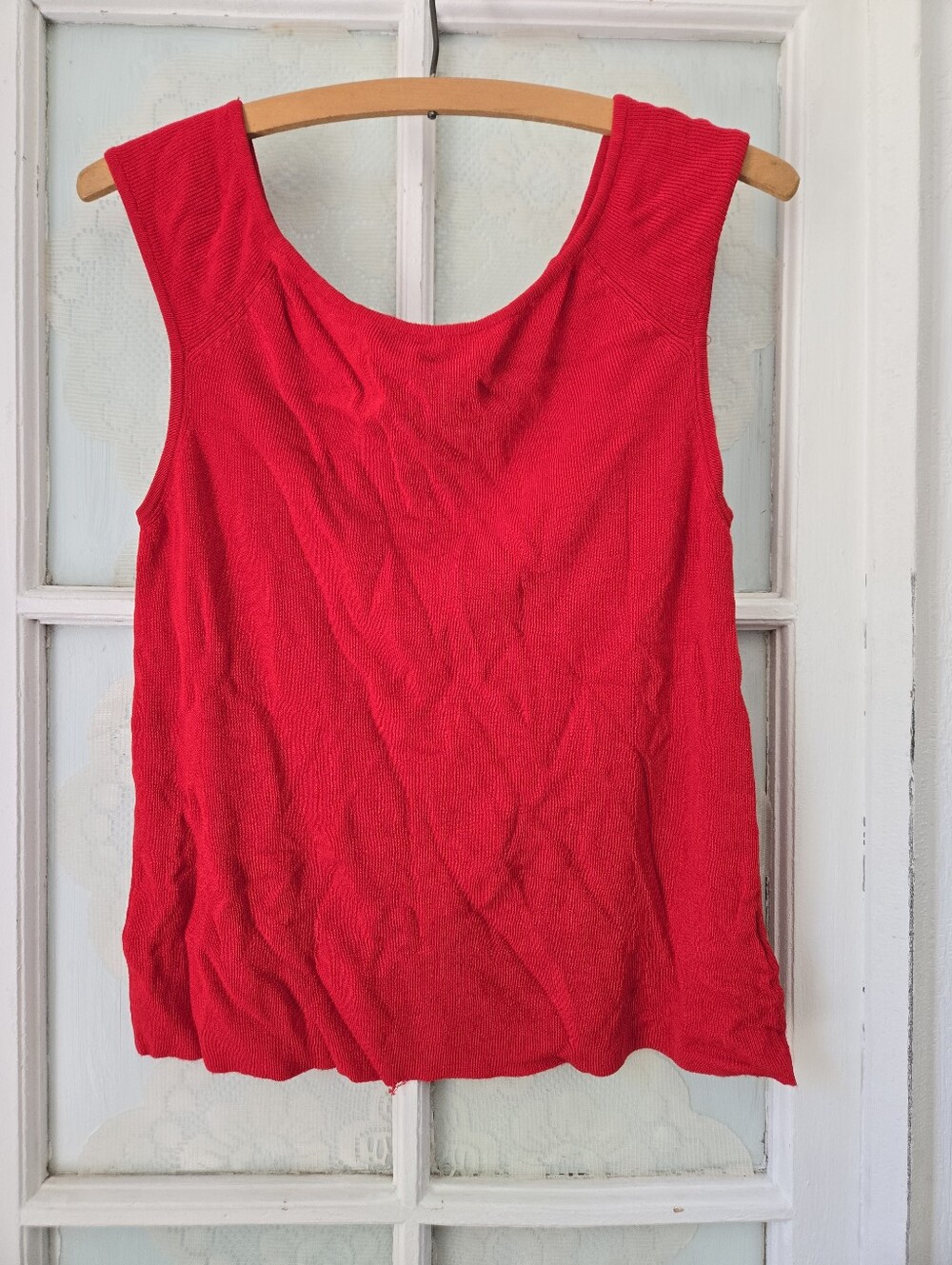 Beechers Brook Red Knit Sleeveless Top Medium